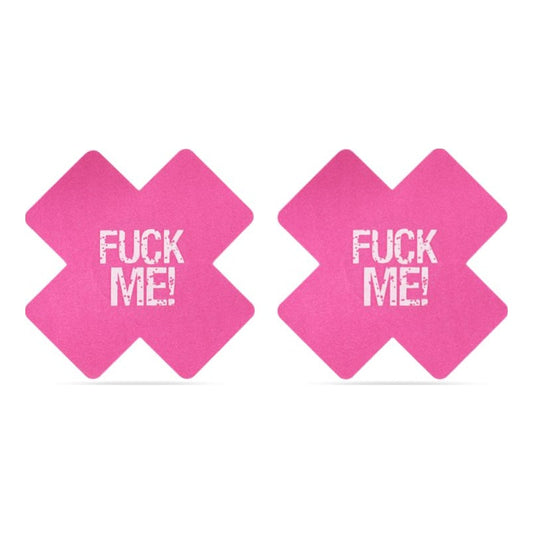 FUCK ME Cross Pattern Nipple Pasties Twin Pk