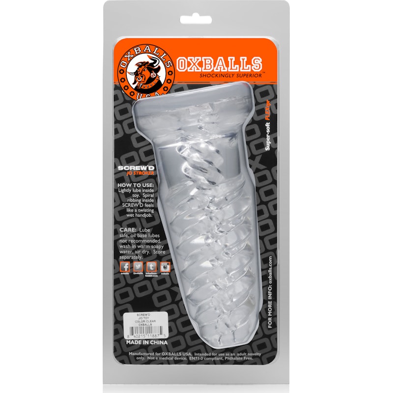 ScrewD Super Squish Corkscrew Jackoff Toy Clear