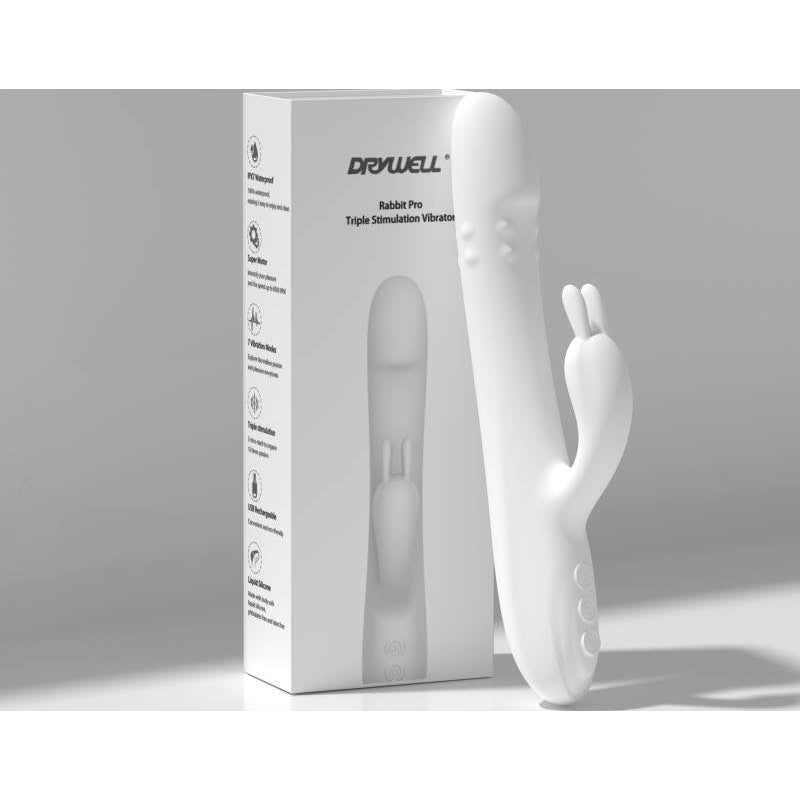 Thrusting Rabbit Vibrator White - By Drywell