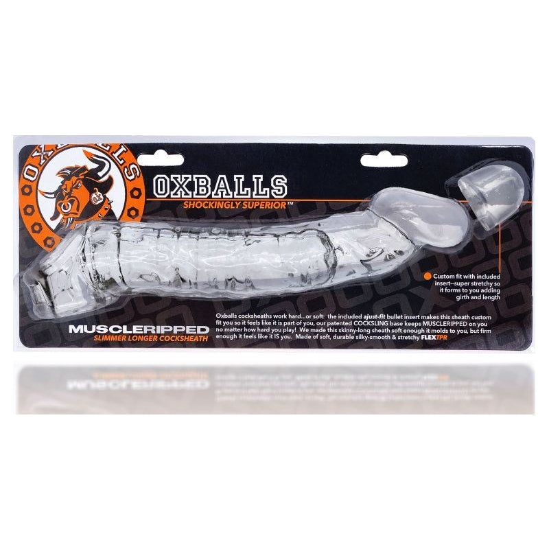 Muscle Ripped Cocksheath Penis Extender Clear - By Oxballs