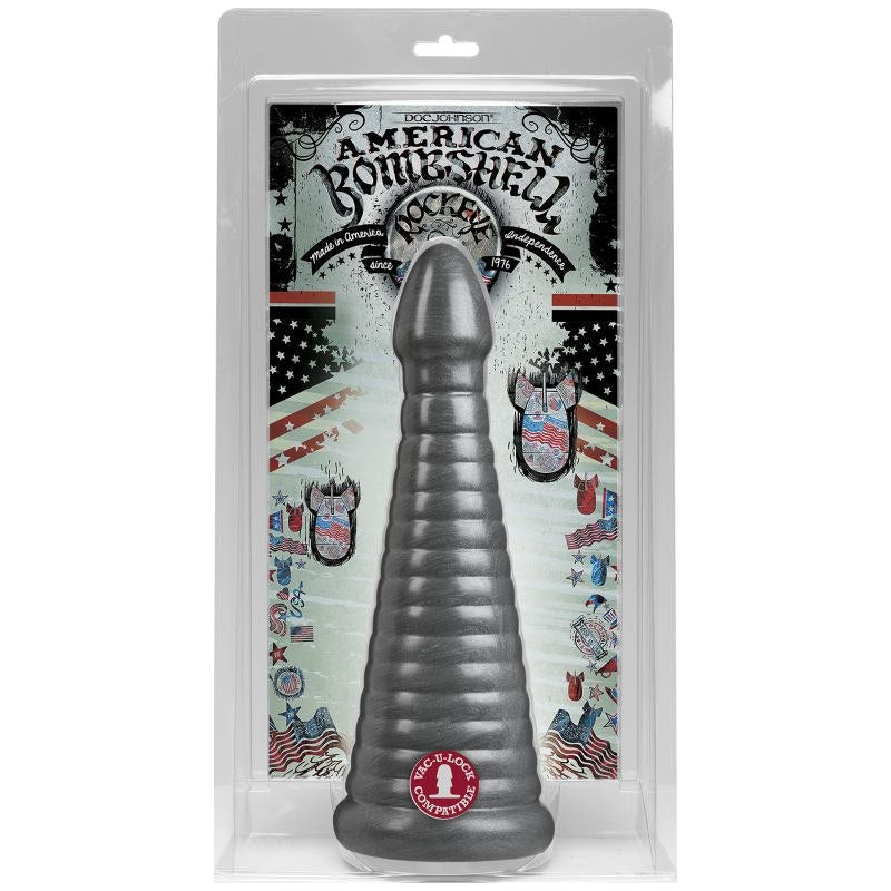 Rockeye 11 inch Anal Dildo Gun Metal