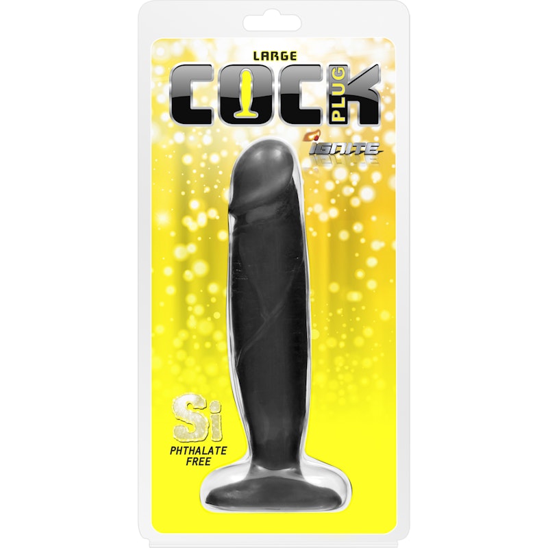 Cock Shaped Butt Plug Large Black - By Si Novelties