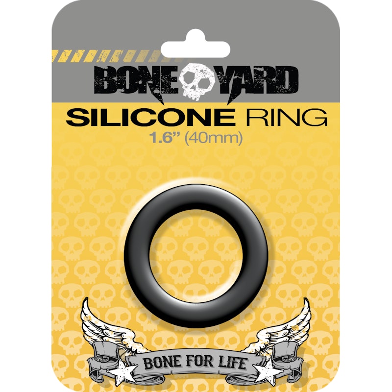 40mm Silicone Cock ring Black - By Boneyard