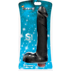 Cock With Balls & Vibration 9 inch Black - By Si Novelties