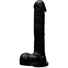 Cock With Balls and Suction Black 8 inch - By Si Novelties