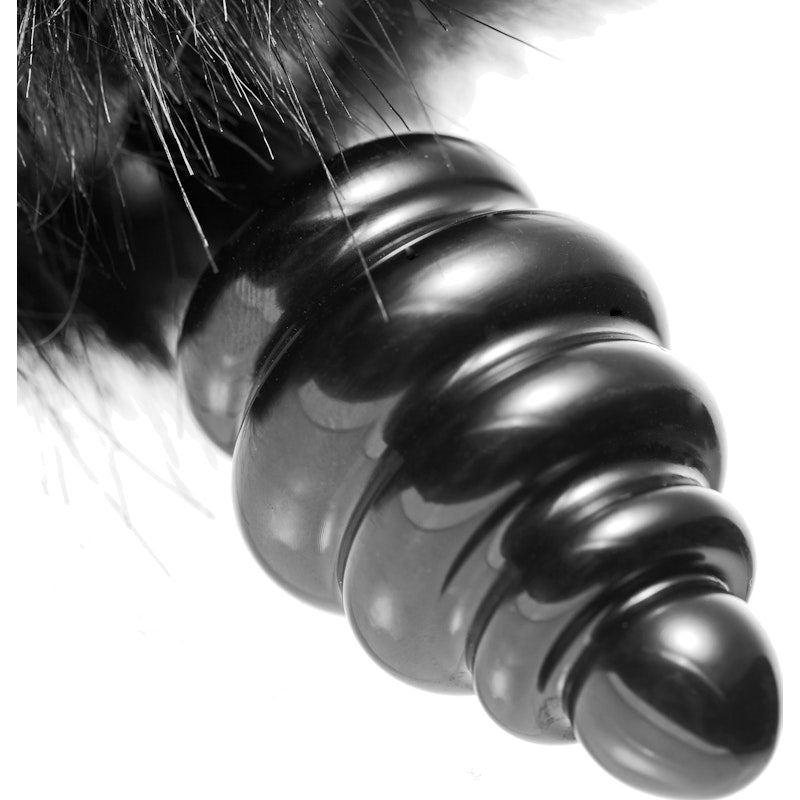 Black Rabbit Tail Anal Plug - By Tailz