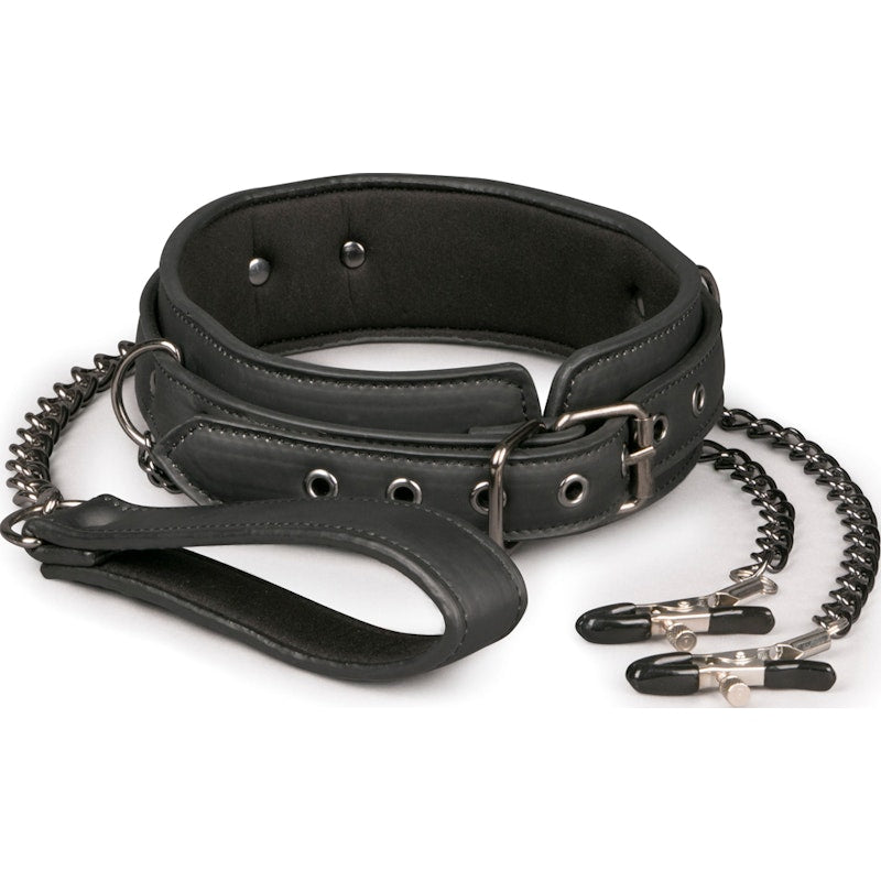 Collar With Nipple Clamps & Chains - By Easy Toys