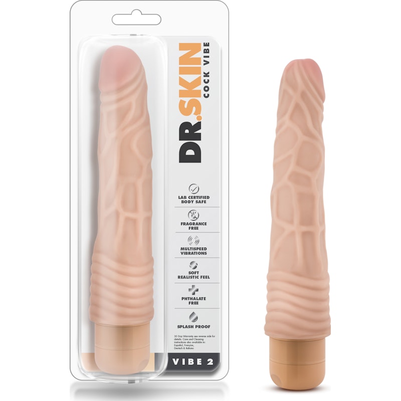 9 inch Vibrating Dildo Cock - By Dr Skin