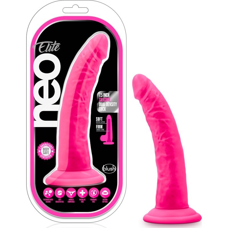 Neon Pink 7.5 Inch Silicone Realistic Dildo