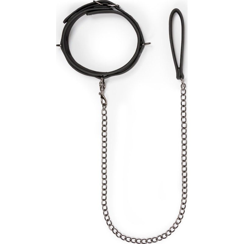 Fetish Kink Collar With Leash Black - By Easy Toys