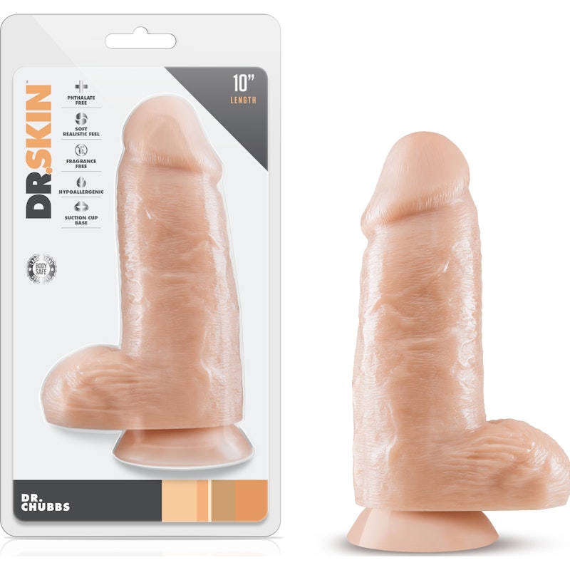 10 Inch Extra Thick Dildo Chubbs Vanilla - By Dr Skin