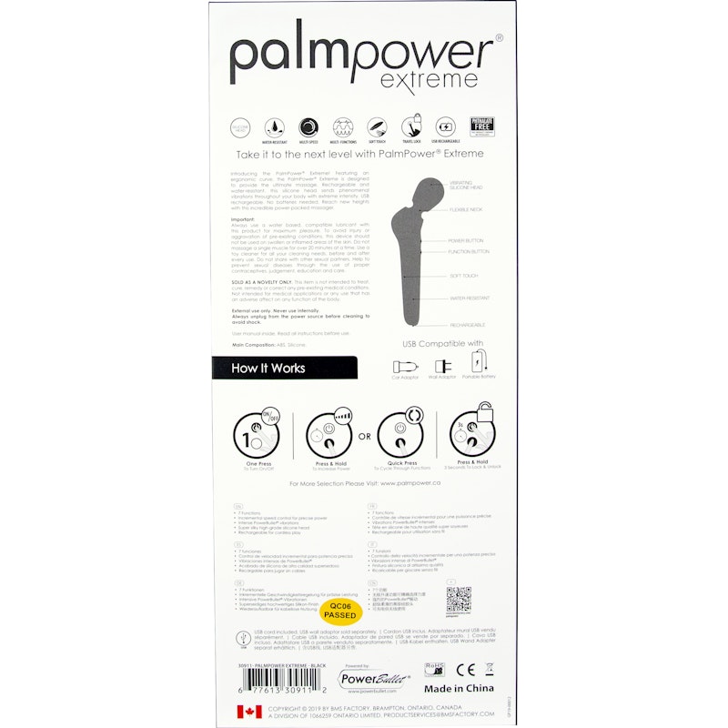 PalmPower Extreme Wand Vibrator Black