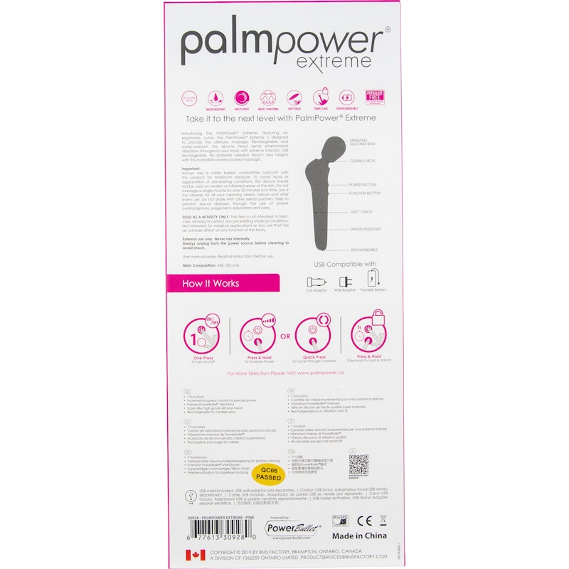 PalmPower Extreme Wand Vibrator  Pink