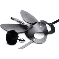 Rabbit Bunny Tail Anal Plug and Mask Set - By Tailz