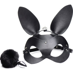 Rabbit Bunny Tail Anal Plug and Mask Set - By Tailz