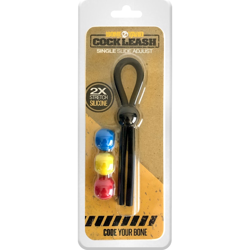 Adjustable Cock Ring Leash Black - By Boneyard