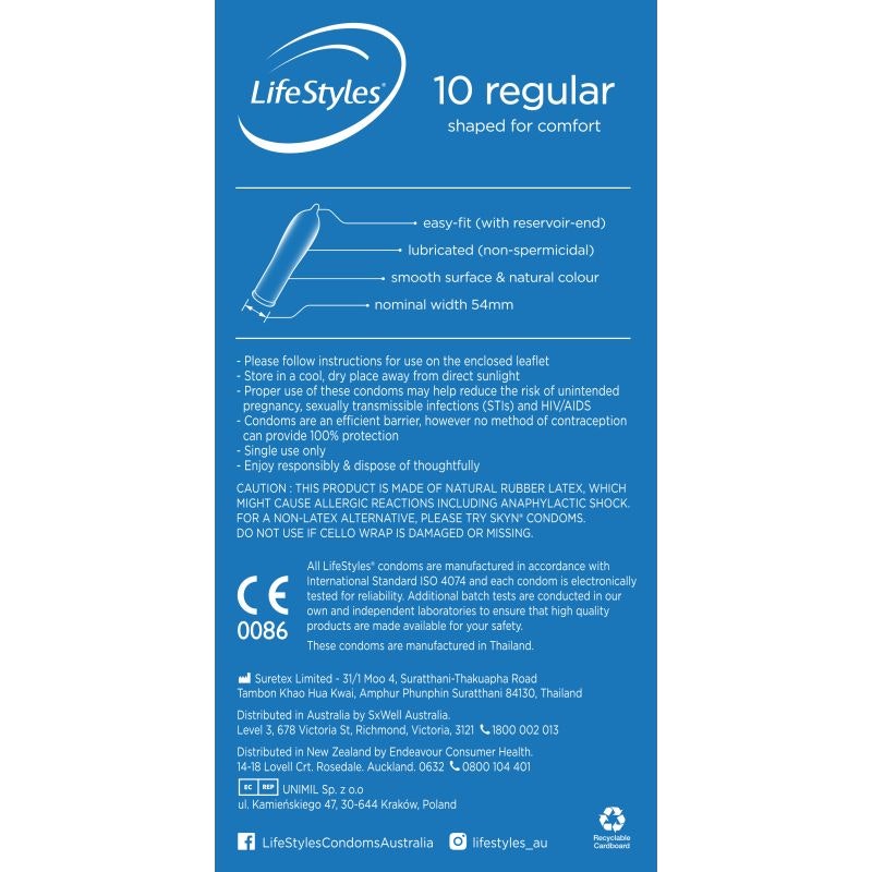 Lifestyles Regular Condoms 10 Pack