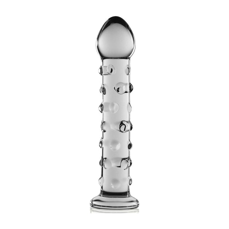 Glass Dildo Bump & Ribbed Clear 7 Inch - By Glass Romance