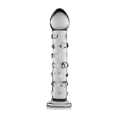 Glass Dildo Bump & Ribbed Clear 7 Inch - By Glass Romance