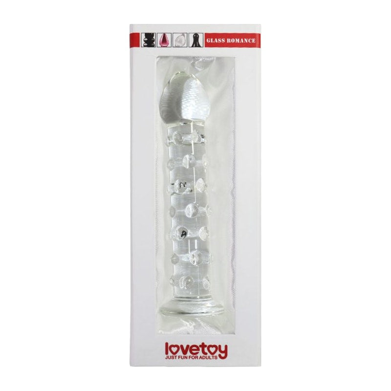 Glass Dildo Bump & Ribbed Clear 7 Inch - By Glass Romance