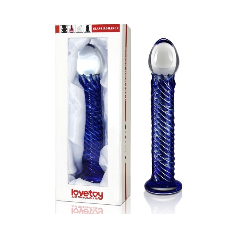 Glass Dildo Cock 7.5 Inch Blue - By Love Toy