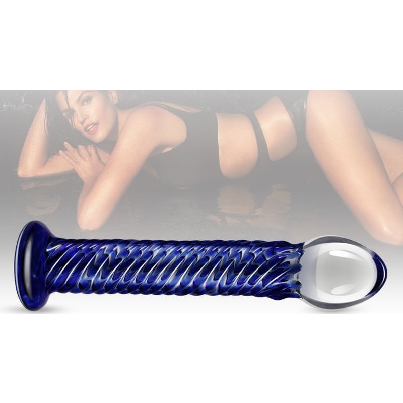 Glass Dildo Cock 7.5 Inch Blue - By Love Toy