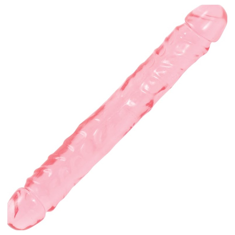 12 inch Crystal Jellies Double Ended Dildo - Pink