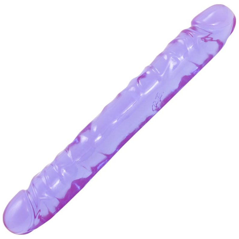 12 inch Crystal Jellies Double Ended Dildo - Purple