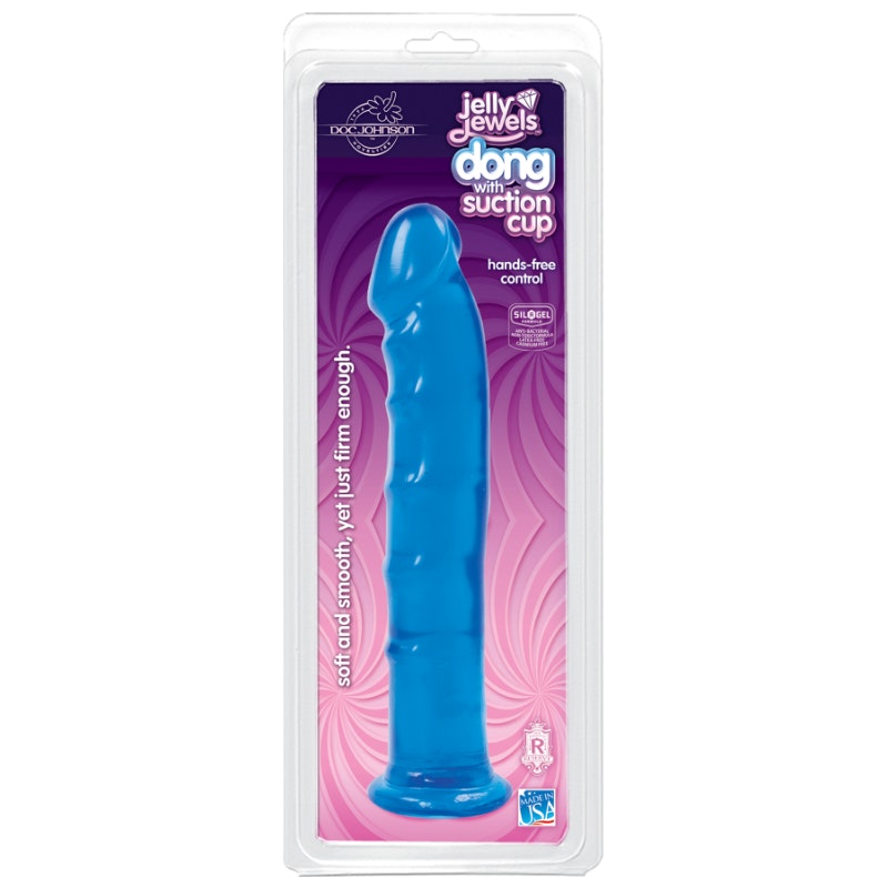 Jelly Jewels Dildo With Suction Cup Blue - By Doc Johnson