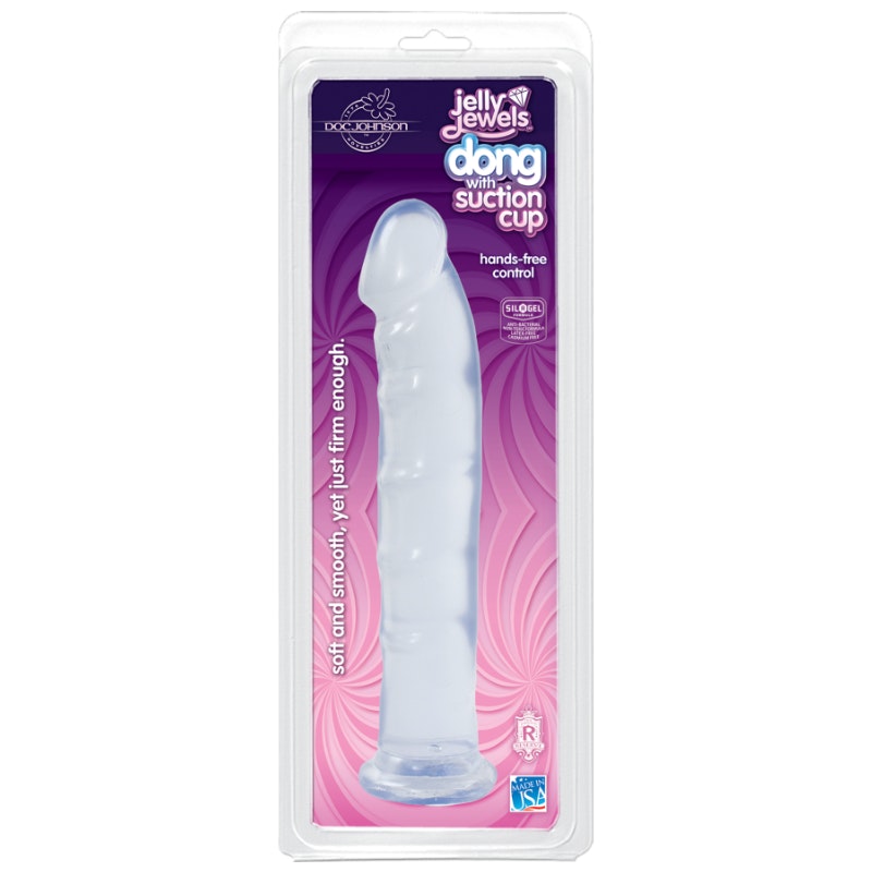 Jelly Jewels Dildo With Suction Cup Clear - By Doc Johnson