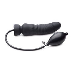 Inflatable Pump-up Silicone Dildo Black - By Master Series