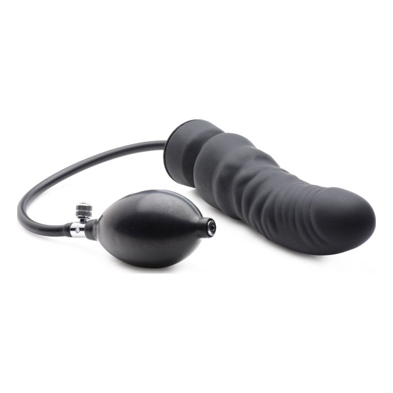 Inflatable Pump-up Silicone Dildo Black - By Master Series