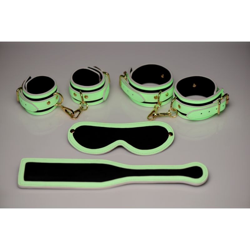 Glow In the Dark Glowing Bondage Set Fluro Green