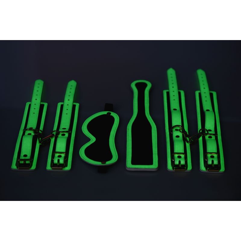 Glow In the Dark Glowing Bondage Set Fluro Green