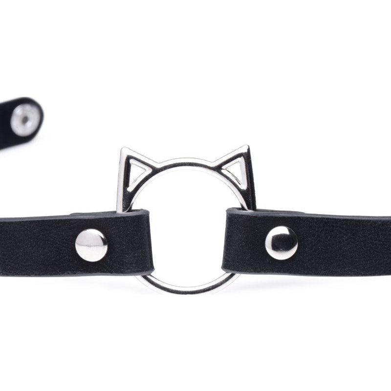 Kink Kitty Ring Slim Choker Black