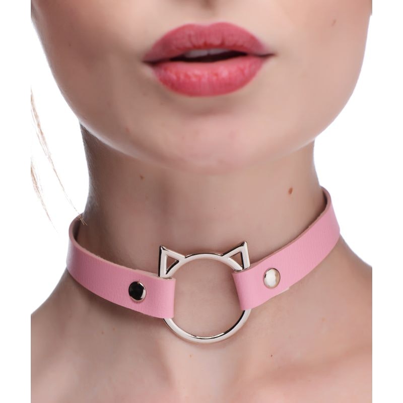 Kink Kitty Ring Slim Choker Pink