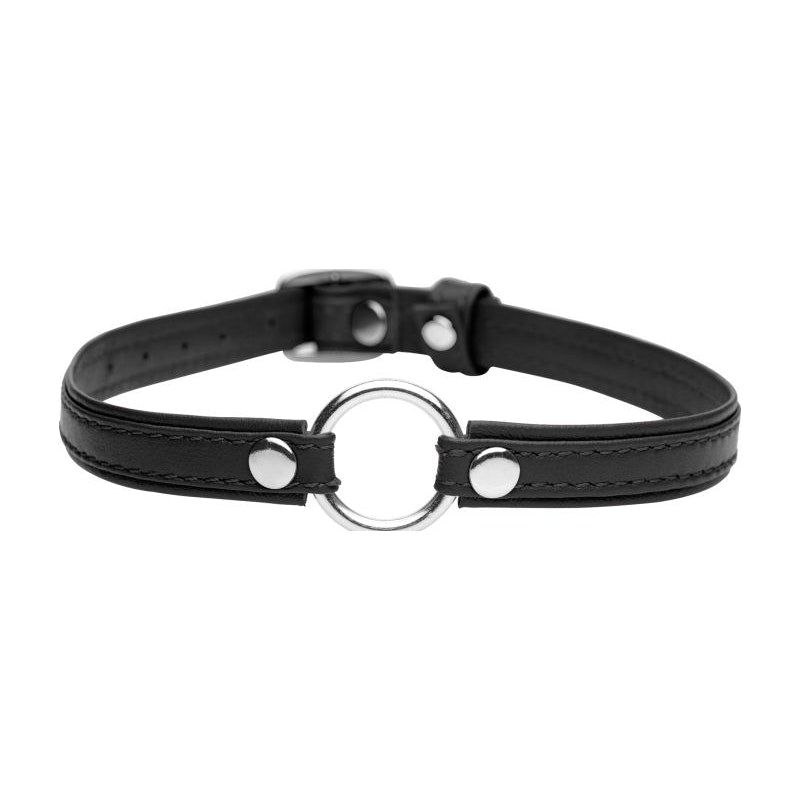 Black Leather Choker With Silver Ring