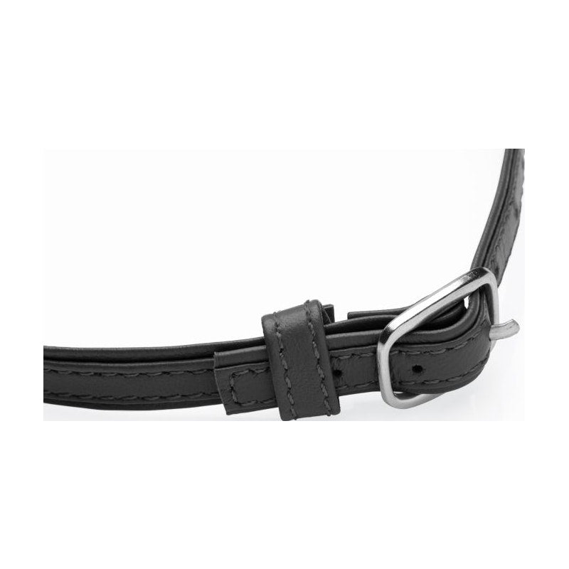 Black Leather Choker With Silver Ring