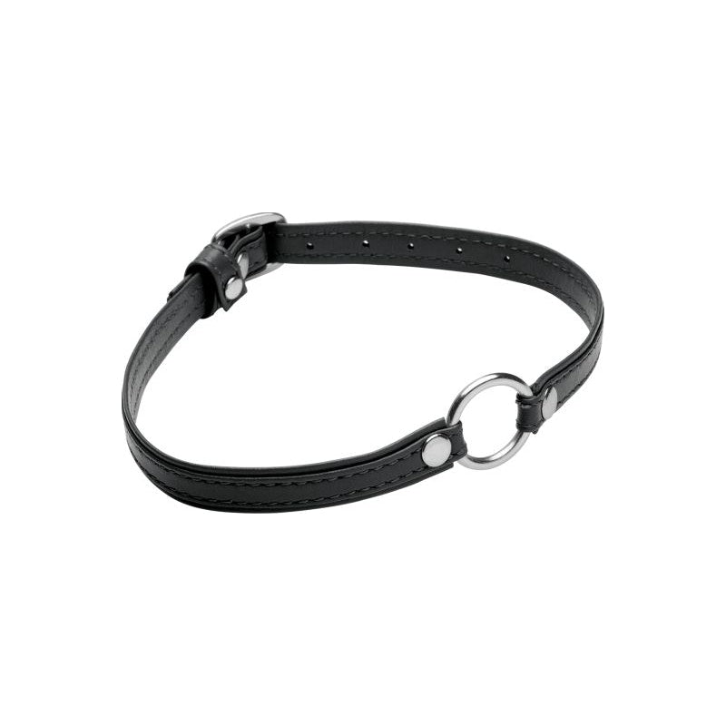 Black Leather Choker With Silver Ring