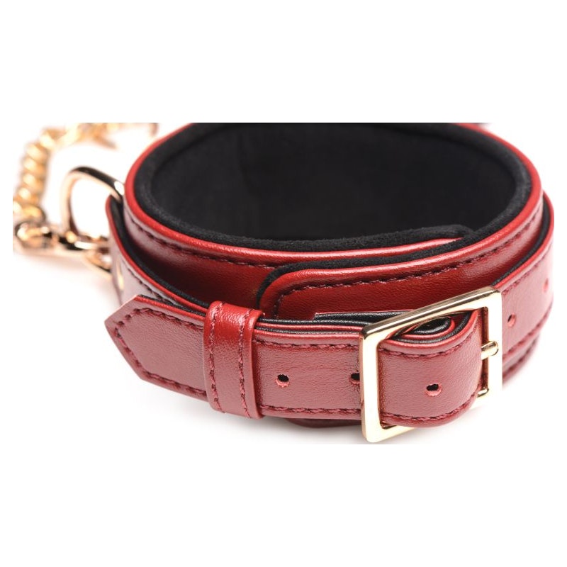 6 Pc PU Leather Bondage Set Burgundy