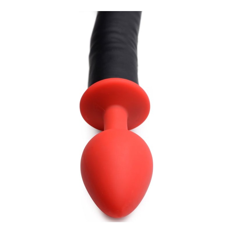 Devil Horns & Tail Anal Plug Tail Set Black - By Tailz