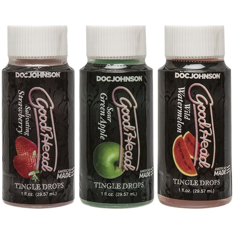 GoodHead Oral Sex Tingle Drops Strawberry, Apple and Watermelon 3 Pc