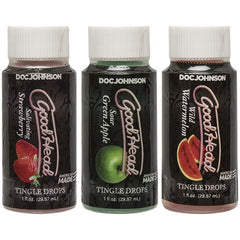 GoodHead Oral Sex Tingle Drops Strawberry, Apple and Watermelon 3 Pc