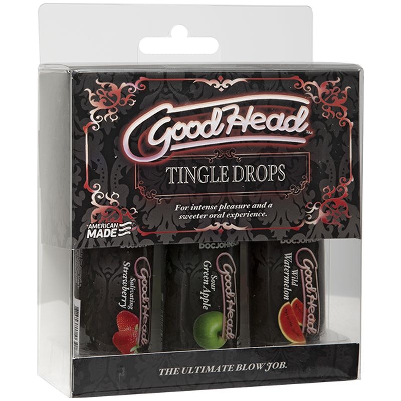 GoodHead Oral Sex Tingle Drops Strawberry, Apple and Watermelon 3 Pc