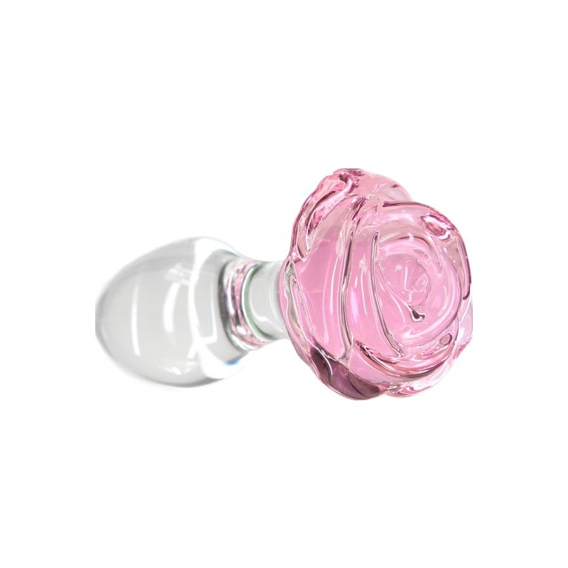 Pillow Talk Rose Glass Anal Plug