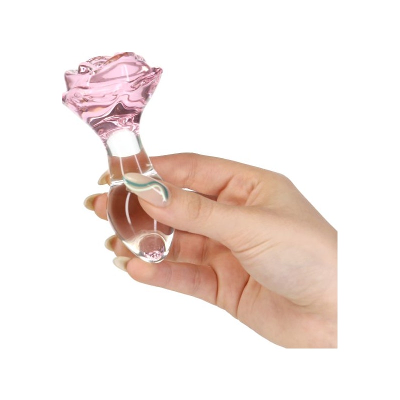 Pillow Talk Rose Glass Anal Plug