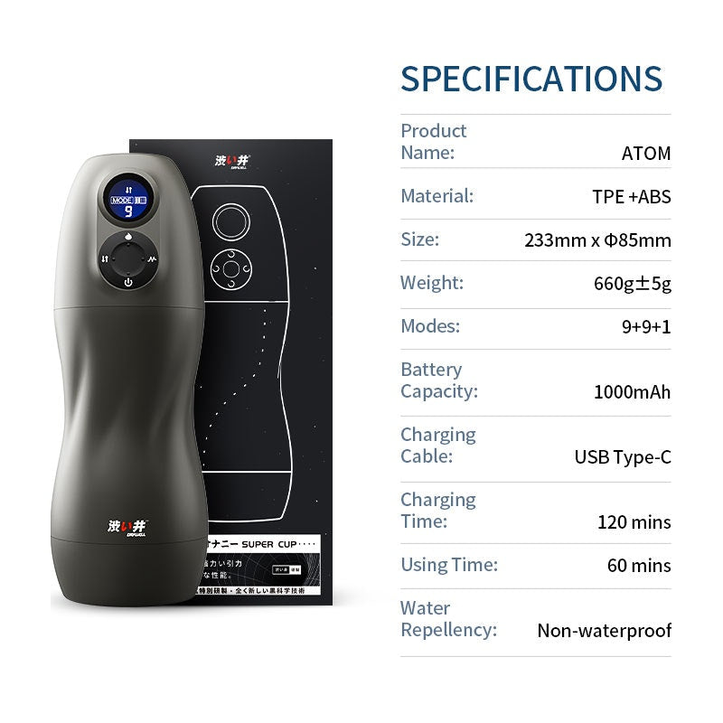 Atom Automatic Electronic Masturbator - By Drywell
