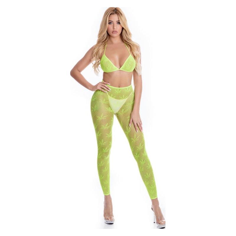 All About Leaf Bra Set Green