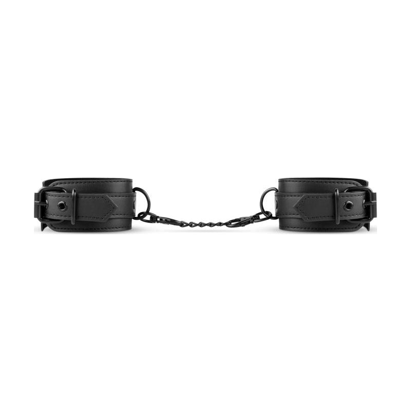 Faux Leather Handcuffs Black - By Bedroom Fantasies